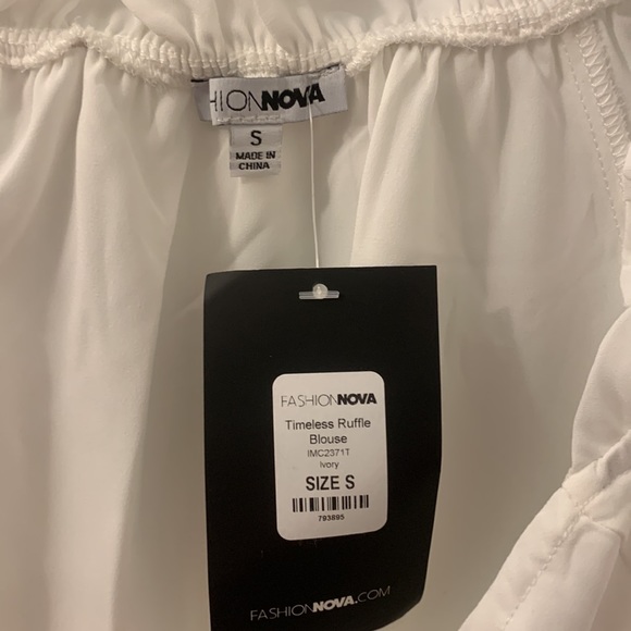 NEW WOMENS FASHIONNOVA TIMELESS RUFFLE BLOUSE SIZE S COLOR IVORY - Picture 8 of 8